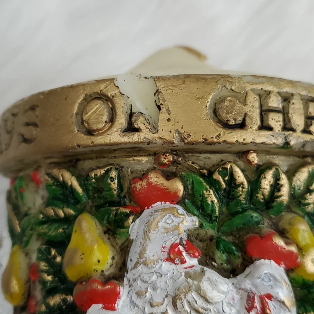 Vintage Lenox Pillar Candle 12 days of Christmas New